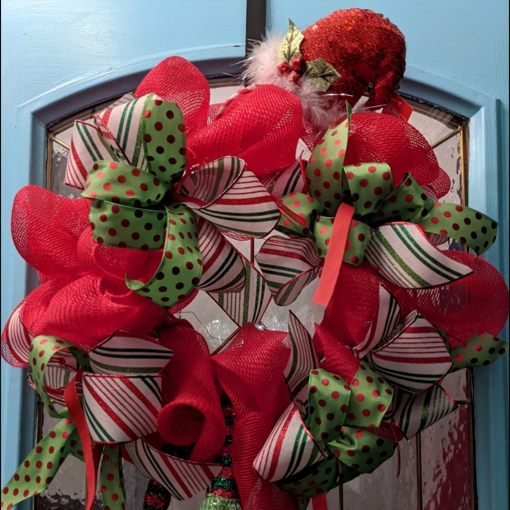 ⭐️elf deco mesh christmas wreath
